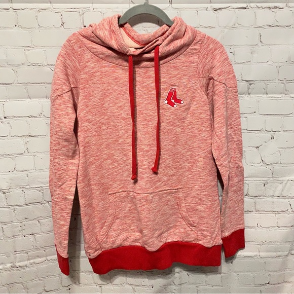 Boston Red Sox Sweater Womens Small Sm Antigua Pullover Hoodie Red 100% Cotton - Picture 1 of 10